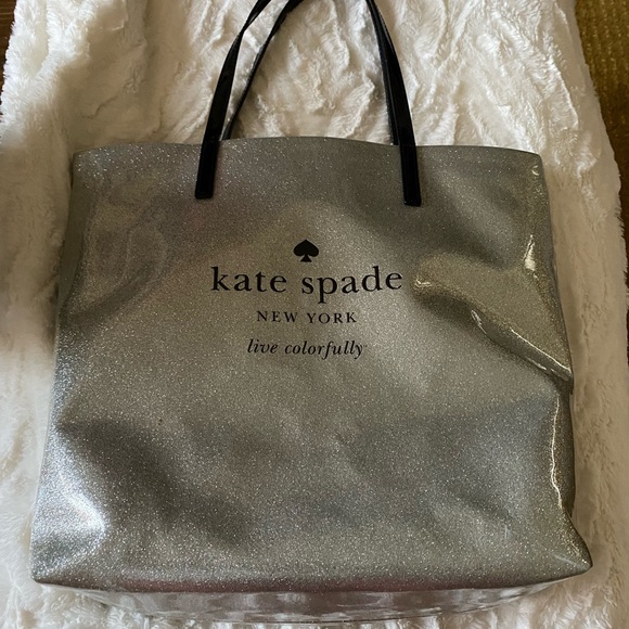kate spade Handbags - Kate Spade Silver Sparkle Tote